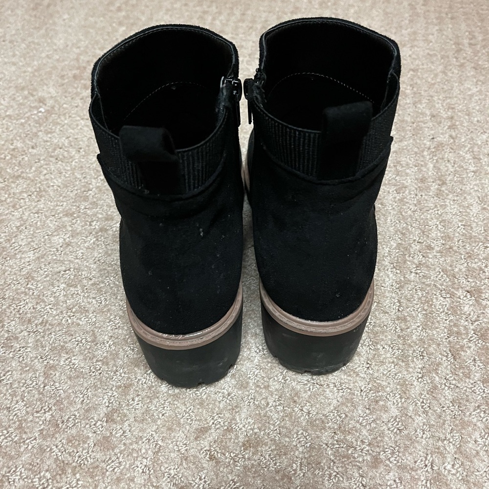 Black suede booties